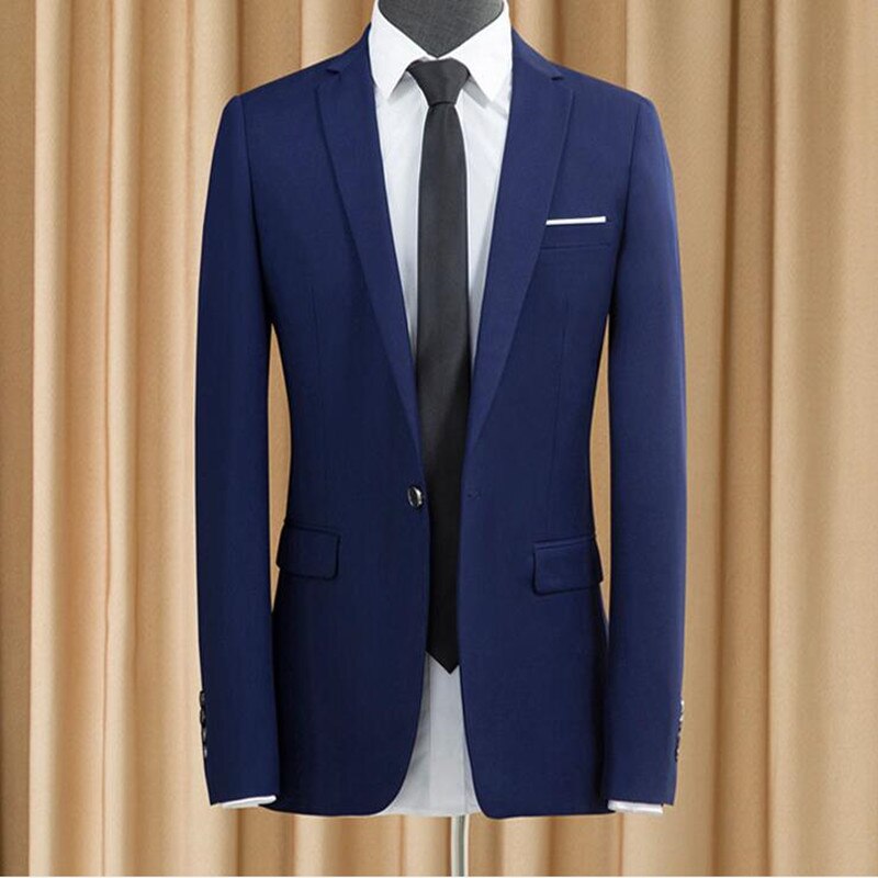 Merk herenblazers, heren effen zakelijke geruite pakken, comfortabele wilde bruiloftsblazers: Hemelsblauw / Xxl