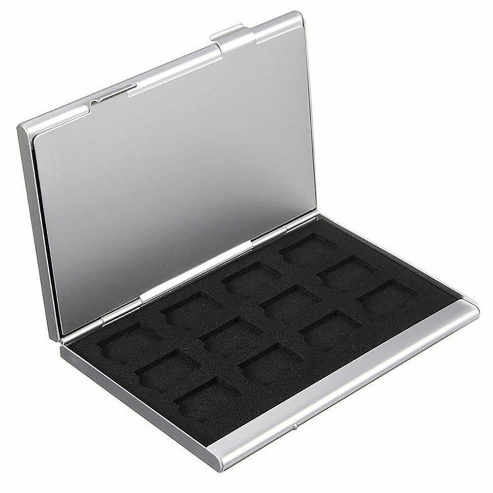 Organiseur de cartes, sac en aluminium à Double couche, boîte de rangement Portable de Protection contre les chocs à la étuis de carte mémoire