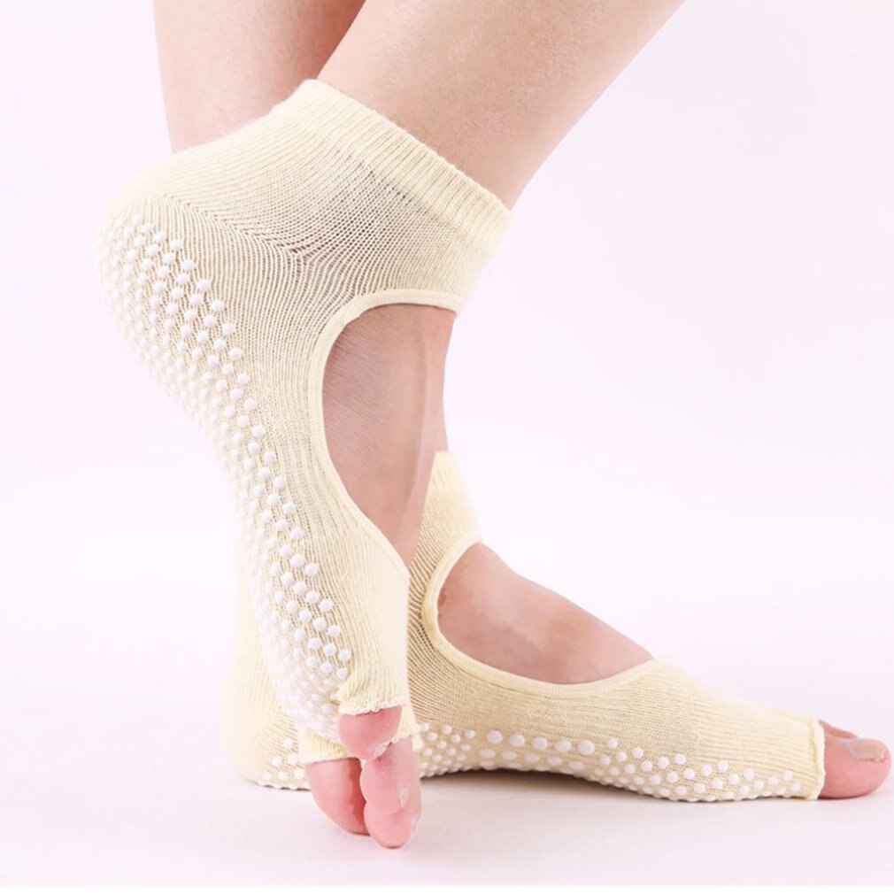 Finger tå separate sokker kvinde silikone skridsikre tå sokker bomuld pilates yoga sømløse sokker
