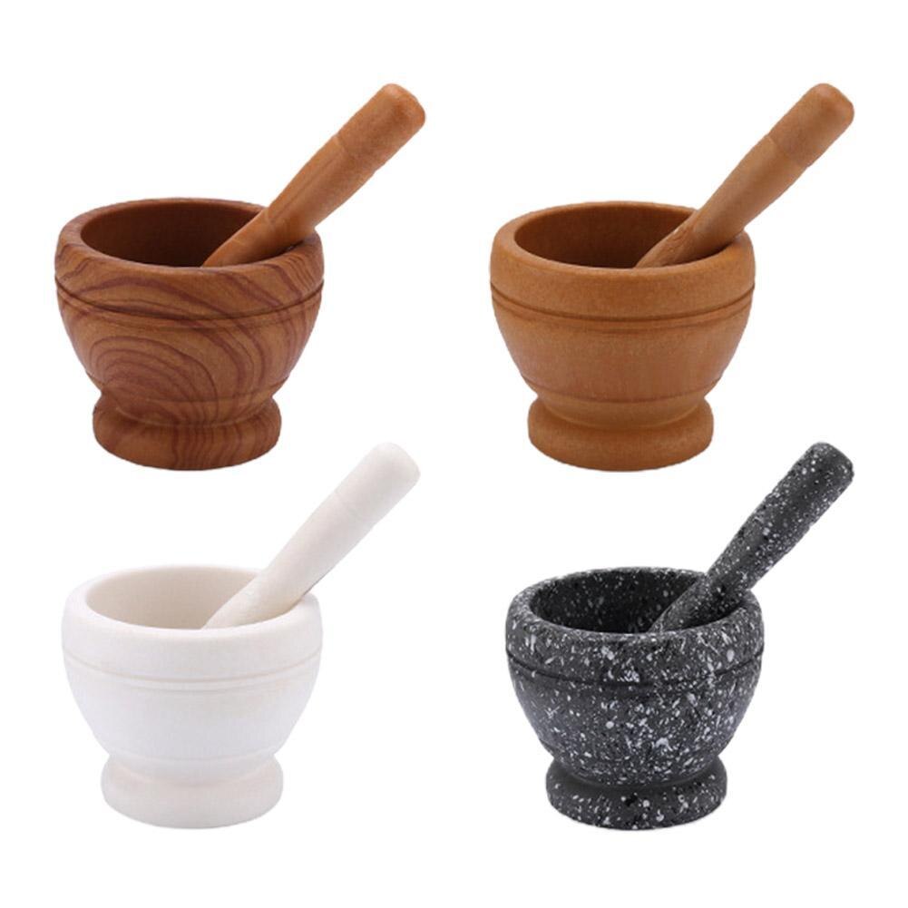 Hars Knoflook Stamper Stamper Grinder Houten Wit Grinder Mortel Slijpen Kom Knoflookpers Herb Peper Mengen Pot Keuken Tool