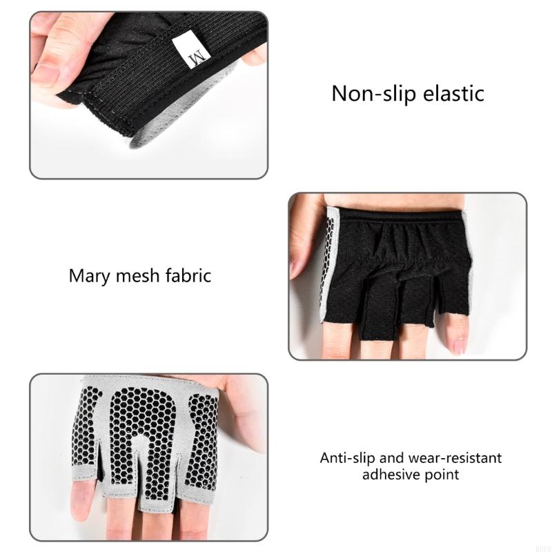 R6FE vier Finger Frauen Yoga Handschuhe Halffinger -Ausbildung Griff Handschuhe für Fitnesstraining
