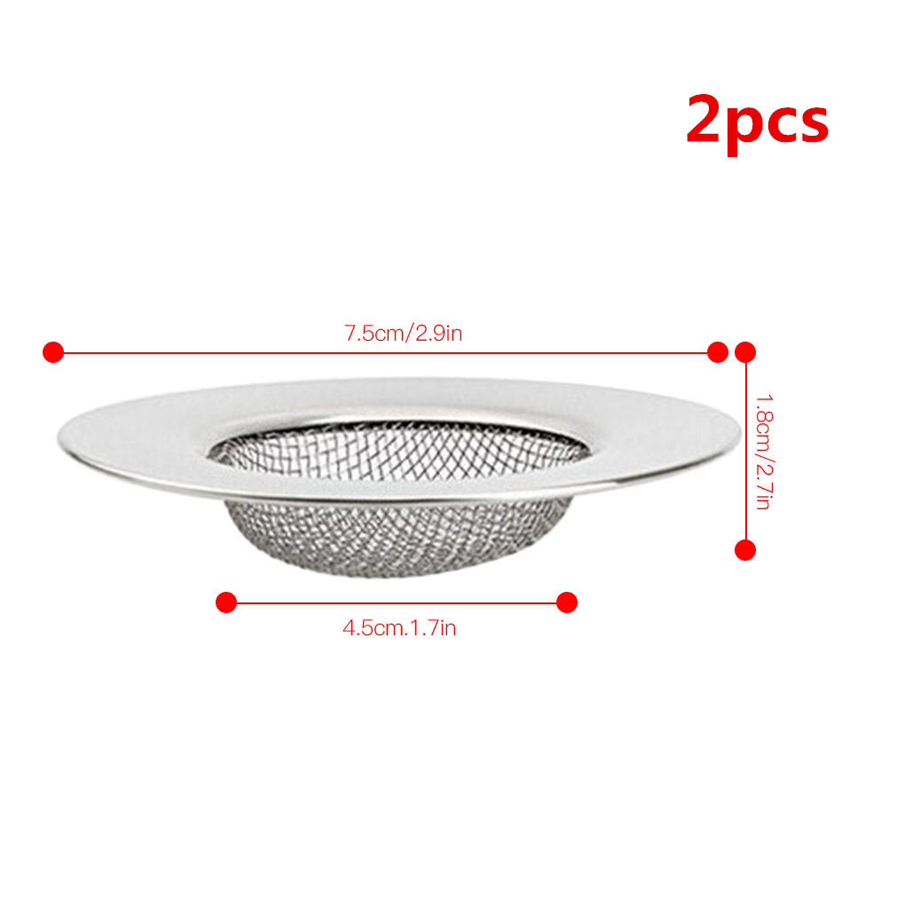 7.5cm rostfria köksfilter diskhoar sil avloppshål fälla metall diskbänk sil bad diskbänk avlopp hårfångare: 2 st