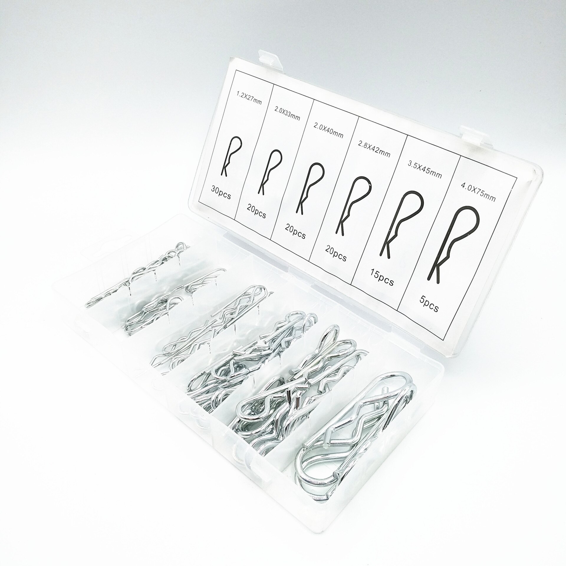 110Pc Wave Split Pin Lente Pin Gegalvaniseerd Split Pin B Type Pin As Pin Klink R Type Pin combinatie Set