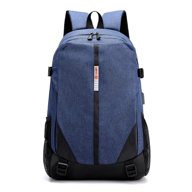 Chuwanglin casual masculino mochila saco de viagem mochilas carregamento usb sacos para portátil mochila casual daypack saco f703001: Azul