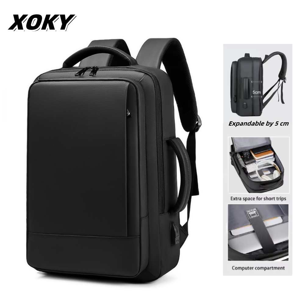 XOKY Business Travel Backpack Expandable Large Backpack USB Charging Men Backpack 15.6 Inch Laptop Backpack 2051: Default Title