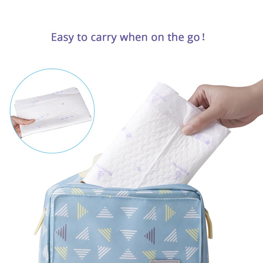 Sunveno matelas à langer jetable bébé 35x45 cm 20 pièces matelas à langer Portable infantile forte Absorption d'eau