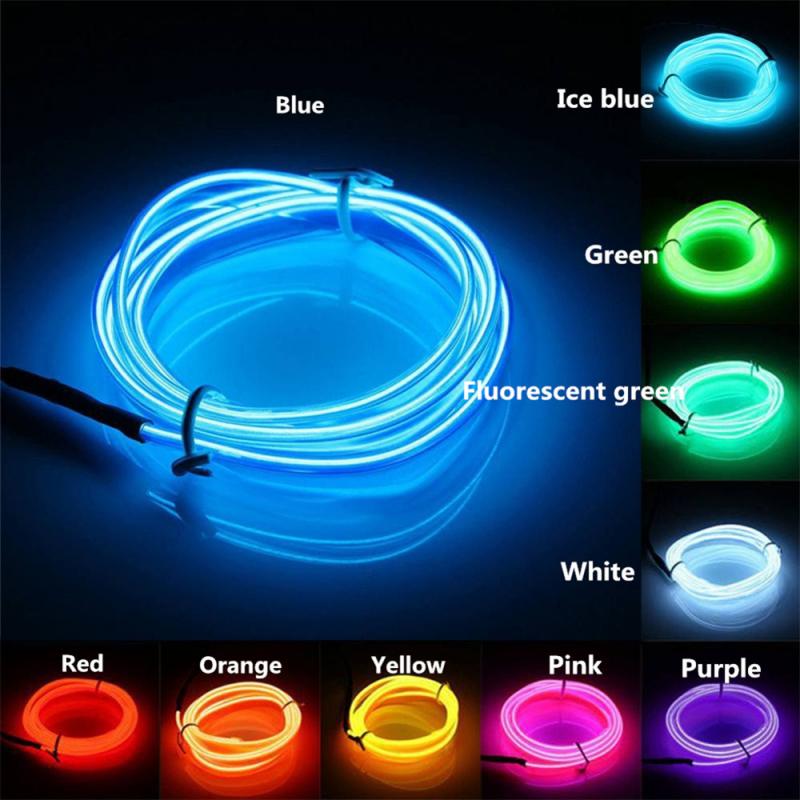 Flexible Neon Light 5m/10m 3V Glow Wire Processing Dance Clothes Luminous Line Lights Shoes Clothing Car Waterproof Led Strip