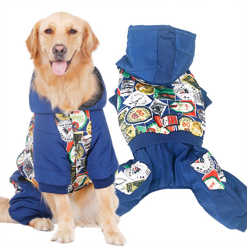 Large Pet Clothes Labrador Warm Cotton Dog Coat Autumn Dog Costume Pet Overalls for Dogs Pug Winter Coat Large Dogs Down Jacket