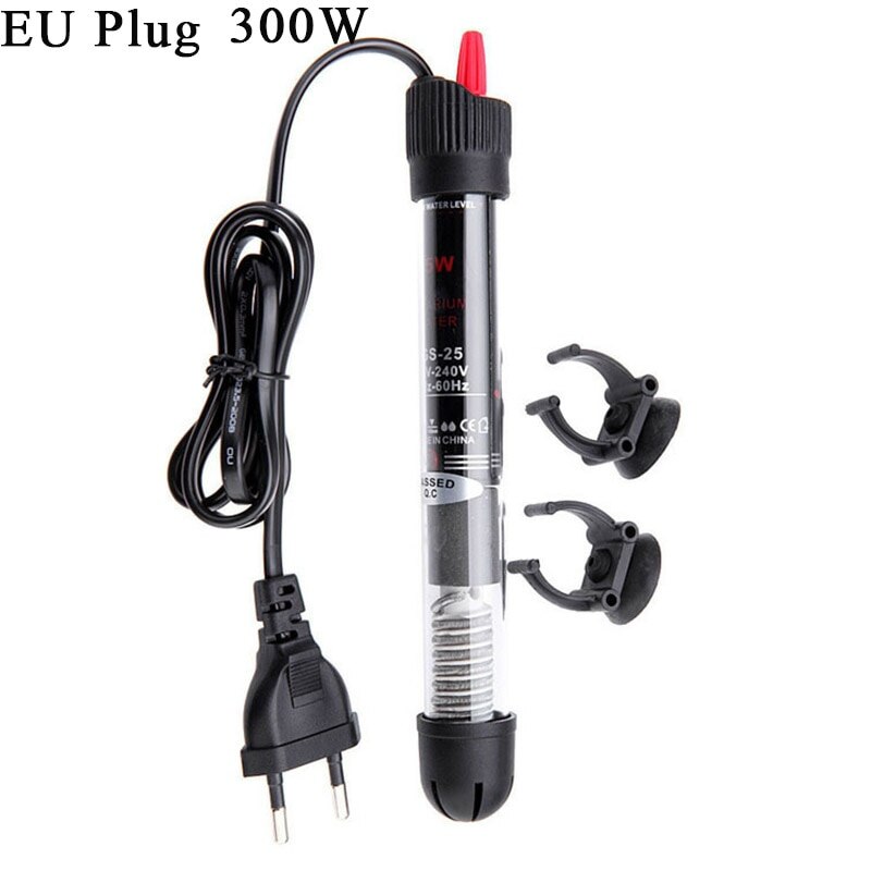 Calentador de agua automático para acuario Barra de calentamiento de temperatura, sumergible, 25W/50W/100W/200W/300W, enchufe europeo: EU 300W 30cm