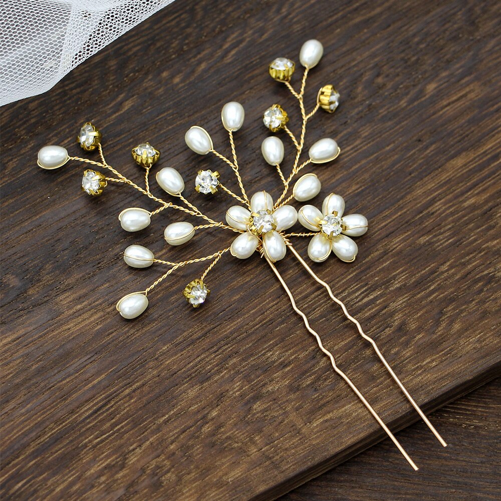 ślubny przepiękny kryształ diadem i korony złote liście Perła Hairband stroiki ślubne biżuteria robić włosów: 5
