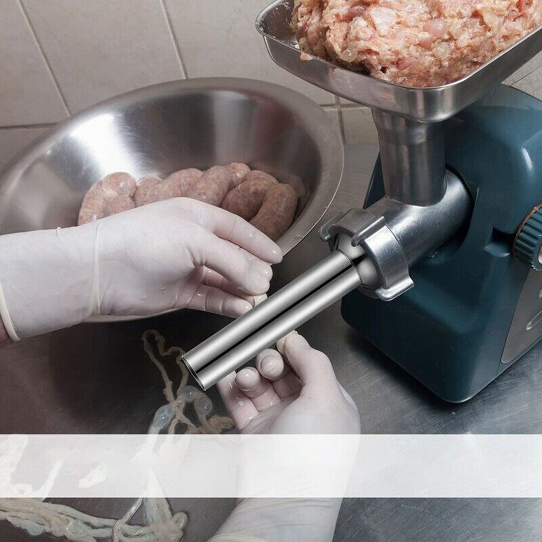 4 stk fyldrør pølsestopper tråde dyser sølv 165mm/6.5 tommer