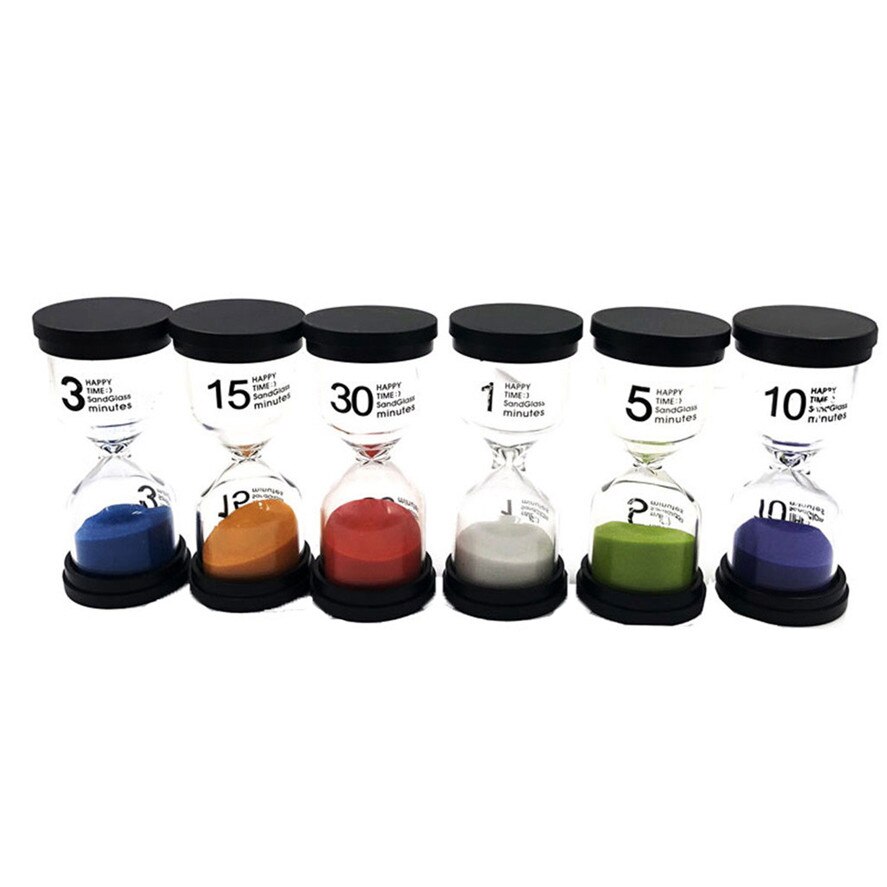 Sand Timer 6 Colors Hourglass Timer 1min/3mins/5mins/10mins/15mins /30mins Sandglass Timer 6PCS Hourglass Best Dec27#30: Default Title