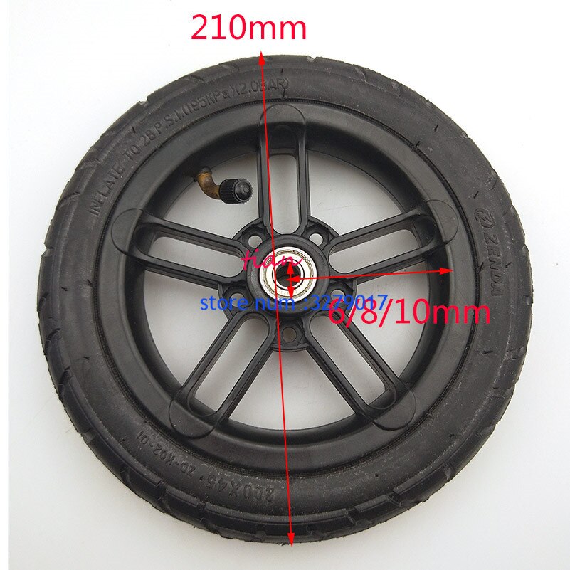 200x45 wheel 8 inch Castor Wheel with Tyre & Tube motorcycle parts electric scooter 6mm 8mm 10mm inner hole