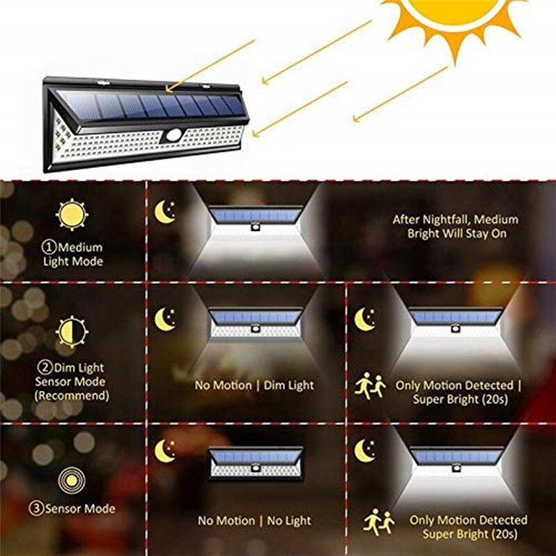 118 ledet solenergi lampe pir bevægelsessensor aktiveret sol lampe vandtæt udendørs have sikkerhed væg lys