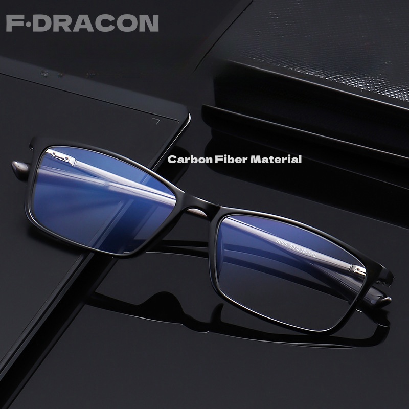 Montura de gafas de fibra de carbono ultraligera para hombre y mujer, marco cuadrado, prescripción óptica, novedad de 2024, 6009