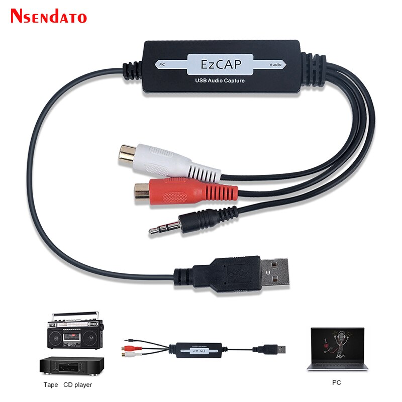 Ezcap Usb Audio Capture Card Converteren Cd Tape Oude Analoge Muziek Te MP3 Recorder Analoge Audio Kaart Naar Digitale Voor mac &amp; Windows 8/7