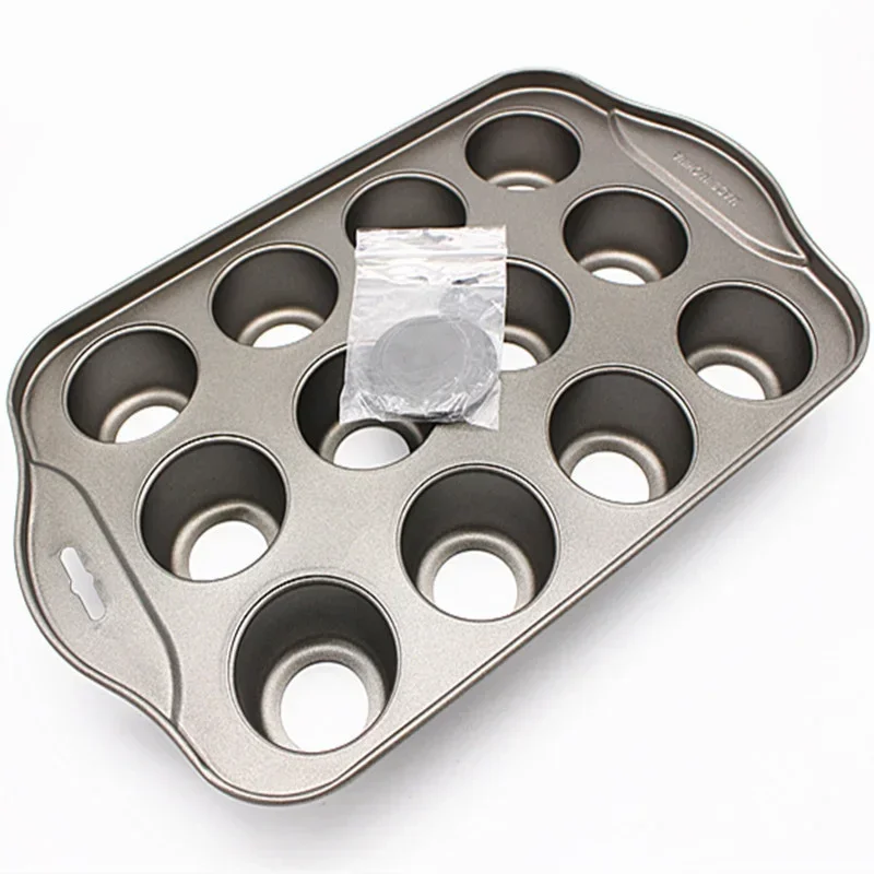 12 Cups Rvs Cakevorm Verwijderbare Muffin Cupcake Bakken Pan Cupcake Bakvorm Gebak Tray Bakvormen Bakken Tools: Default Title