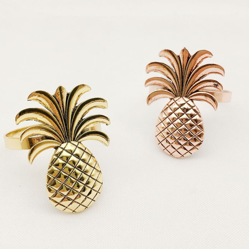 12pcs/lot pineapple napkin ring metal plating napkin ring ring stand wedding party table decoration