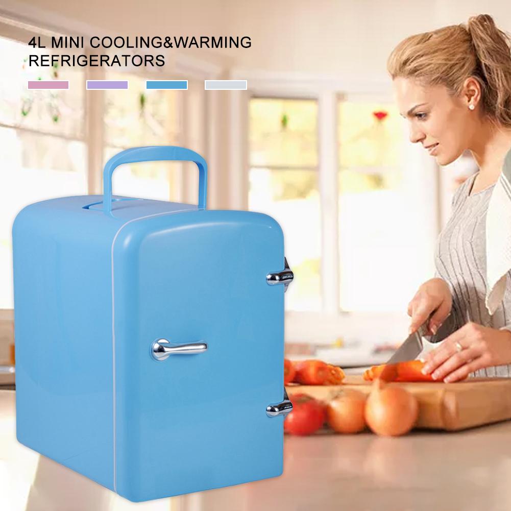 4L Mini Fridge Cooler and Warmer Portable Compact Personal Fridge Semiconductor Electronic Fridge Food Cosmetics Fridge for Home