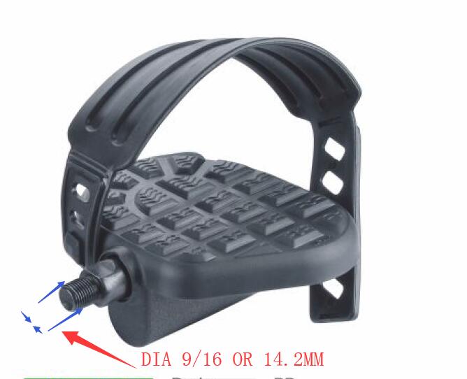 Bike Pedals,Black set with straps "Deluxe" 9/16"and 1/2" with left and right pair, dia 12.7mm and 14.2mm: Blue