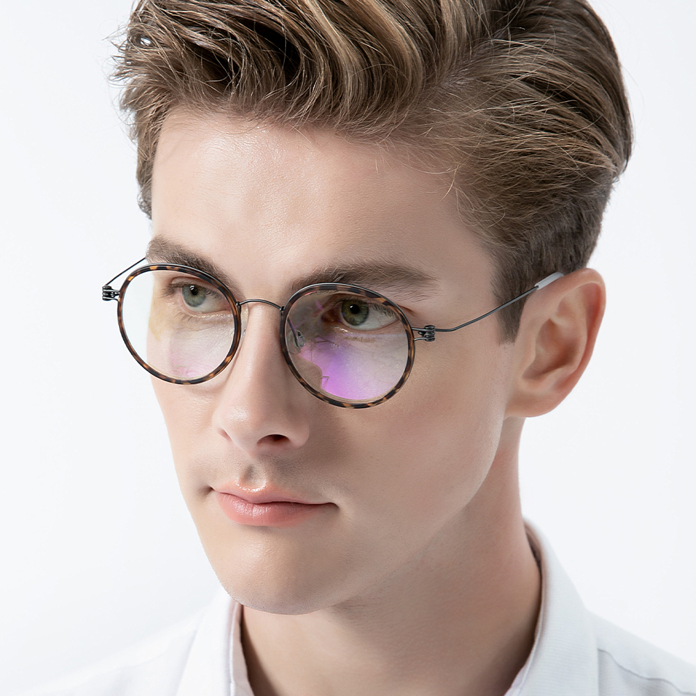 FONEX-Monture de lunettes en titane B pour hommes et femmes, de , montures rondes, poids ultraléger, Morten, lunettes coréennes sans vis
