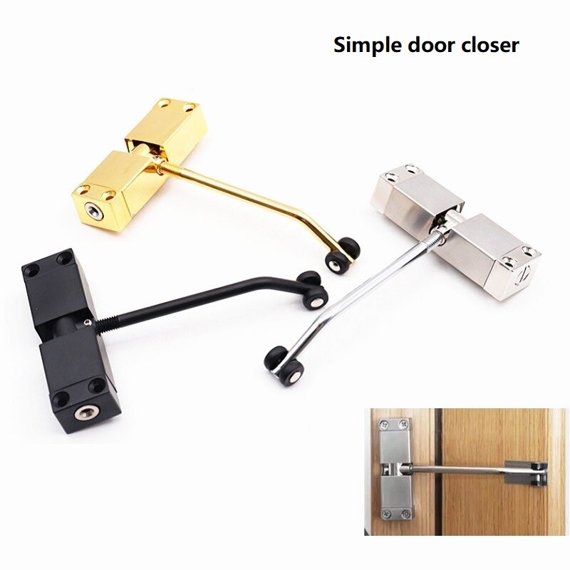 1PC Adjustable Surface Self Closing Automatic Door Closer Stainless Steel Door Closer for Home Office door 30kg