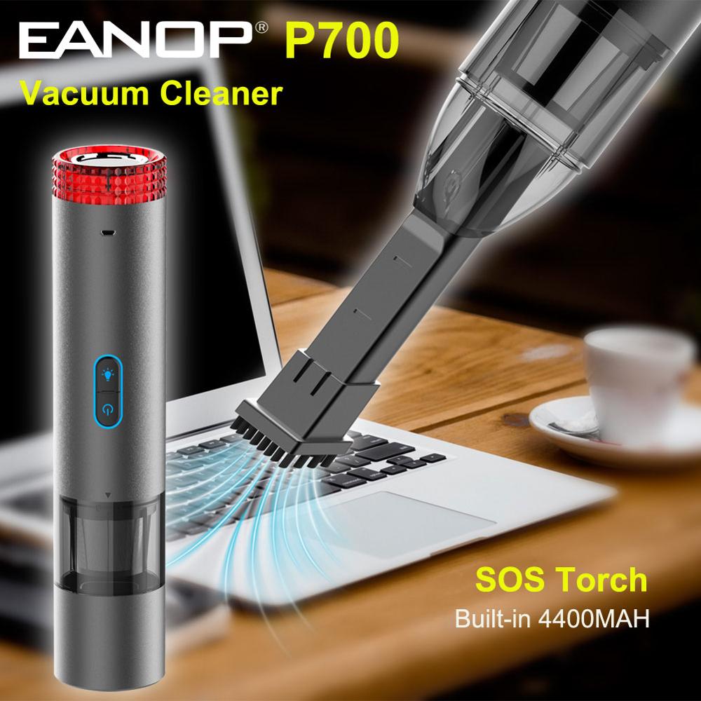 Eanop p700 robô aspirador de pó portátil 3 em 1, aspirador de pó portátil embutido, 4400mah, aspirador automático 4000pa forte sucção para casa do carro