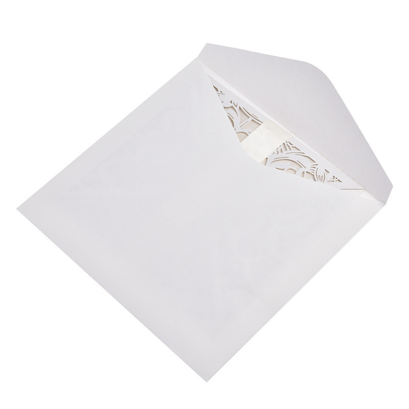 10pcs/lot European Square White Invitation Card for Wedding Delicate Carved Lace Wedding Invitation Cards with Bowknots