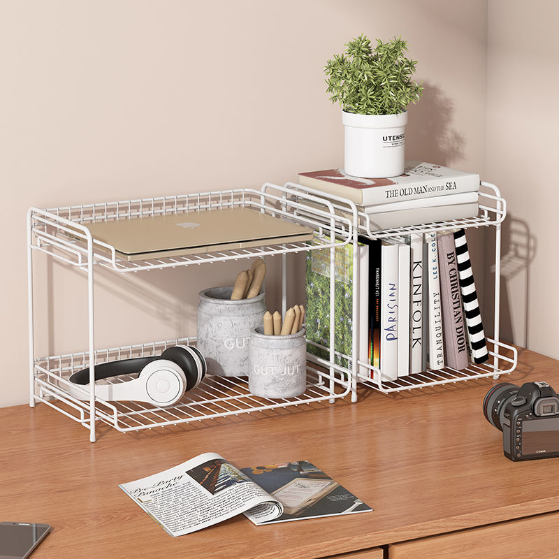 Simple bookshelf small desktop shelf bedroom office desk storage wrought iron table partition window sill cabinet