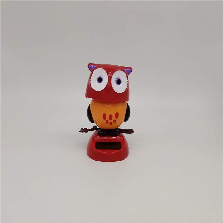 1Pcs Zonne-energie Leuke Uil Vogels Hoofd Schudden Auto Ornament Solar Speelgoed Klassieke Swing Pop Auto Dashboard Accessoires Speelgoed: 3
