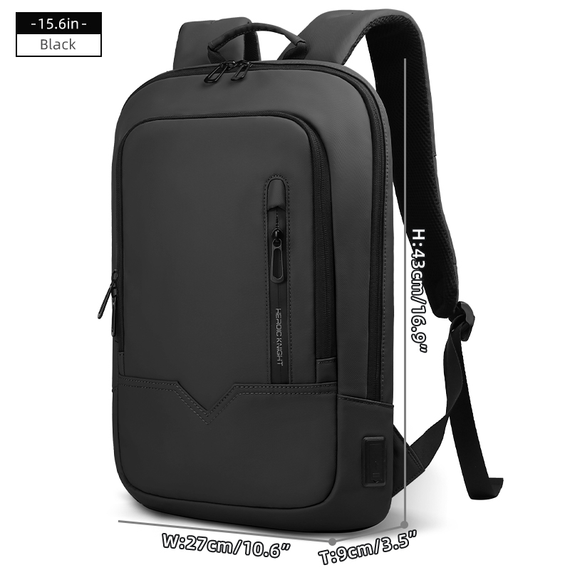 Mochila de trabajo para ordenador portátil Heroic Knight, mochila delgada impermeable multifuncional de 15,6 "17", mochila de viaje de negocios, bolso escolar de para hombre
