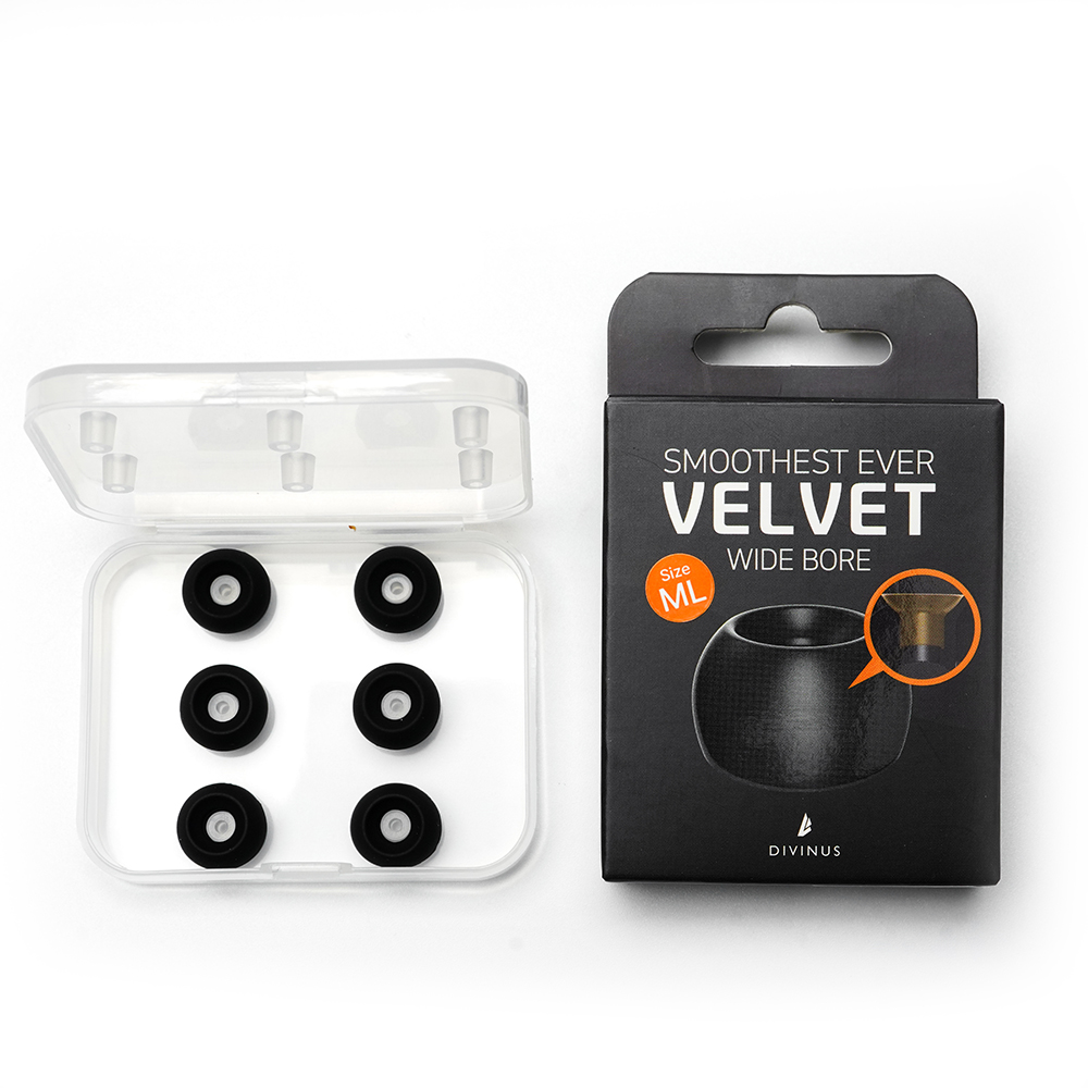 HiFiGo DIVINUS Eartips de fone de ouvido de silicone de furo largo de veludo para bico de 4-6 mm, pontas de ouvido profundas macias para fones de ouvido Dunu Davinci: Dim Cinza