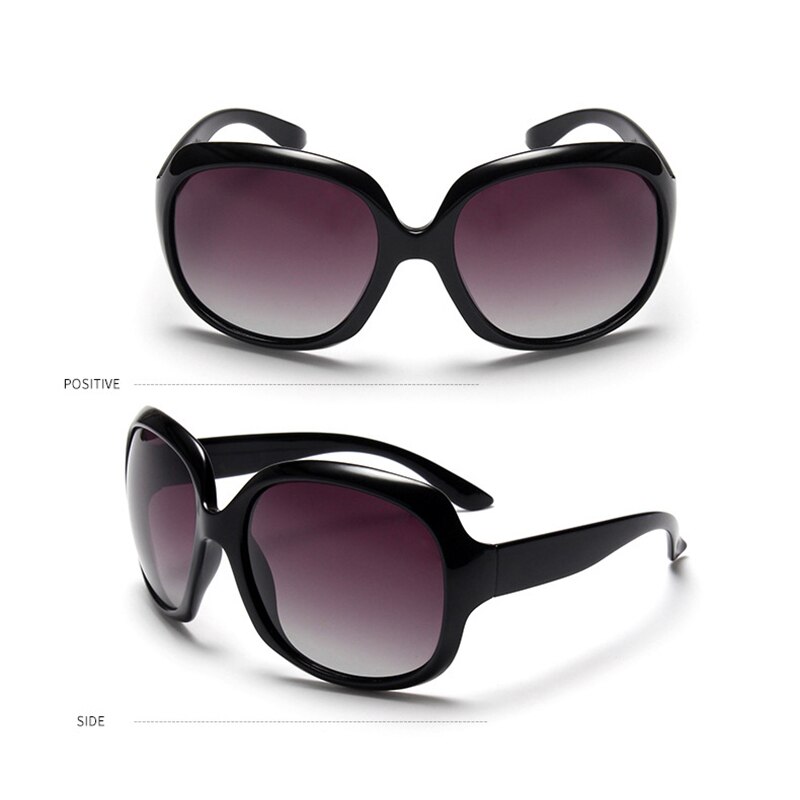 Jsooyan overdimensionerede polariserede solbriller kvinder luksusmærke designere ovale solbriller vintage sorte nuancer  uv400 zonnebril damesko