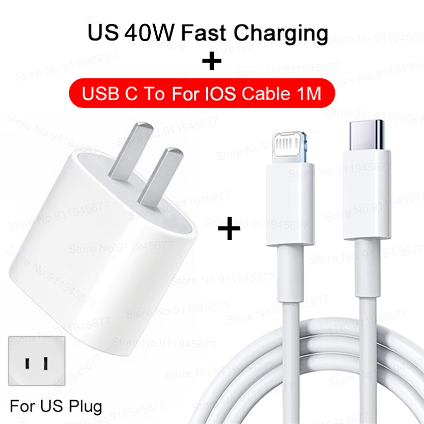 Voor iPhone PD 40W Oplader Voor iPhone 14 13 12 11 15 16 Pro Max Snel opladen voor iPhone 16 Plus 20W Type C Kabel Telefoonoplader: het