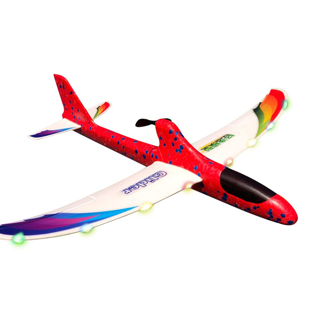 Per I Bambini FAI DA TE A Mano di Lancio di Schiuma Con La Luce Elettrica Per Bambini Giocattolo Educativo Del Regalo Lancio Aliante Modello di Aereo RC Condensatore: Red And Blue