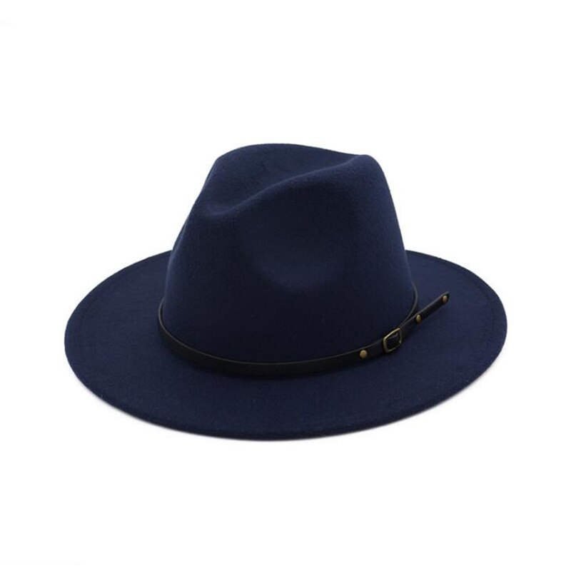 Uldfilt fedora hat kasket bred kant med bælte damer trilby chapeu feminino hat kvinder mænd jazz kirke gudfar sombrero kasketter  h3: Flåde
