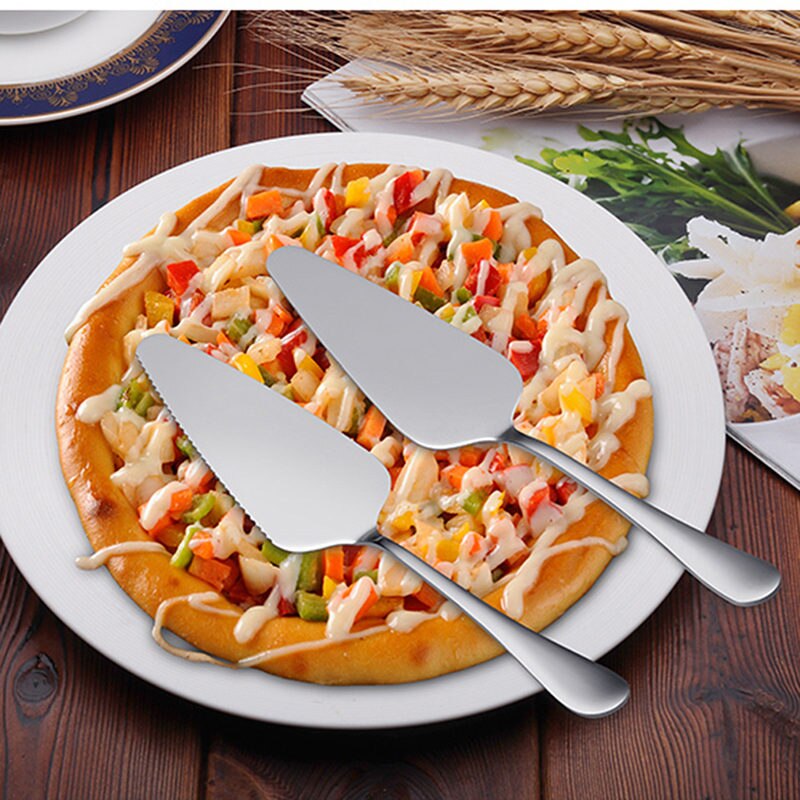 Useful Cake Server Stainless Steel Serrated Edge Blade Cutter Pie Pizza Server Cake Cutter Cake Holder Baking Kitchen Tools