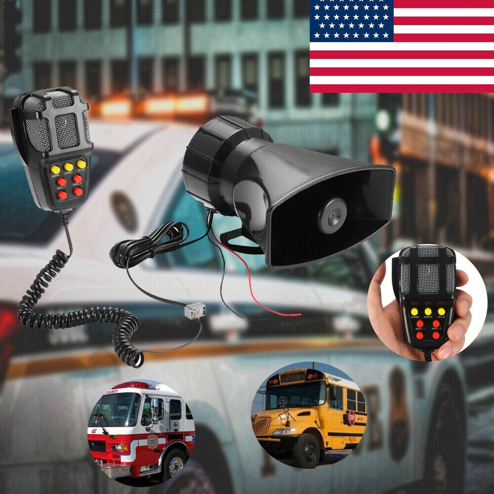 Für Wasserdichte Lautsprecher Sirene Auto Horn Polizei Sirenen Mic Pa Lautsprecher System Notfall Verstärker Hupe 12V Megaphon NEUE