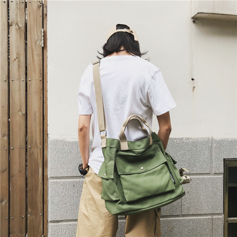 Sacs à bandoulière japonais pour étudiants, sacoche en toile de grande capacité, sac à main Patchwork pour voyage