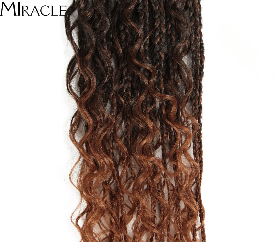 Synthetic Hair Box Braids Crochet Hairstyle Long Braids Curly Crotchet Hair Extensions Ombre Brown Twist Hair Braid Miracle Hair