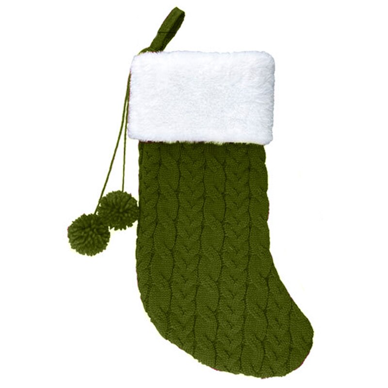 Julestrømper santa slikpose xmas ornamenter til hjemmet jul vedhæng juletræspynt børnestrømper: Grønne sokker