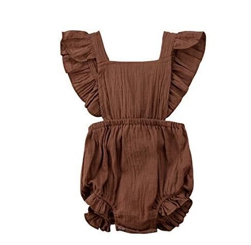 Body bébé barboteuse en lin body pour bébés fille vêtements été bébé nourrisson bouton rose marron blanc barboteuse florale body