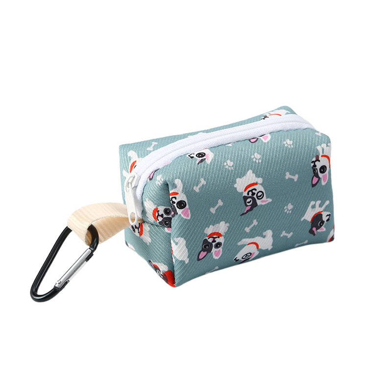 Dog Poop Bag Holder Leash Attachment - Poop Bag Dispenser for Leash -Pet Waste Bag Dispenser Fabric, Dog Bag Dispenser for Dogs: green