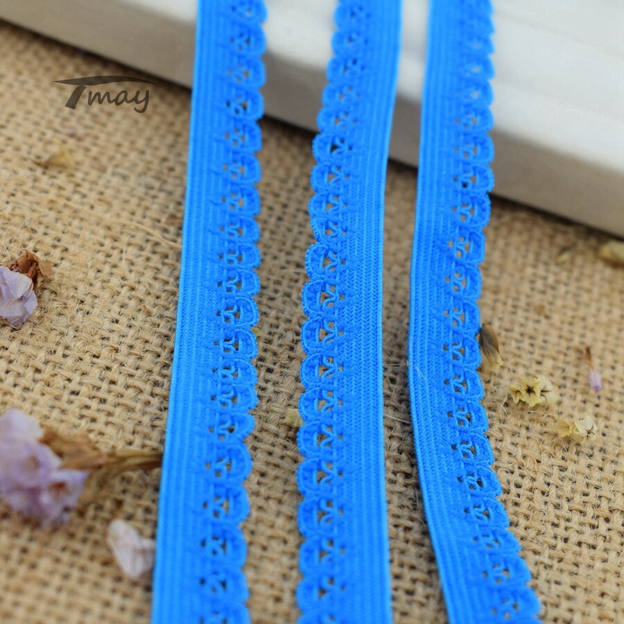 #273 ledningstråd elastiske bånd stretch blonde kant 8 yards/parti trim ensfarvet undertøj bukse pandebånd brug spandex gummibånd