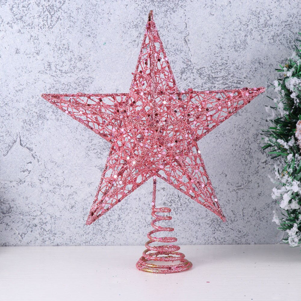 25cm arbre de noël fer étoile Topper scintillant arbre de noël décoration ornements)
