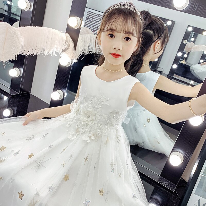 summer lace dress flower girl dress cupcake pageant dress