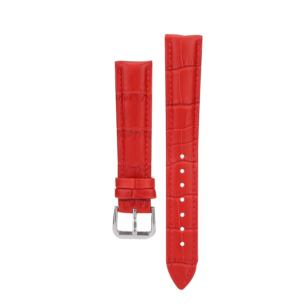 Watchband 1 Pair PU Leather Exquisite Unisex Watchband Adjustable Buckle Watch Strap Replacement Accessories For Watch Repair: Red 18mm