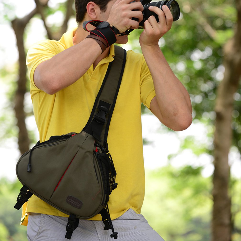 K1 Mode Digitale Camera Tas Diagonaal Schouder Camera Tas Slr Camera Tas Fotografie Camera Rugzak Legergroen Taille Packs