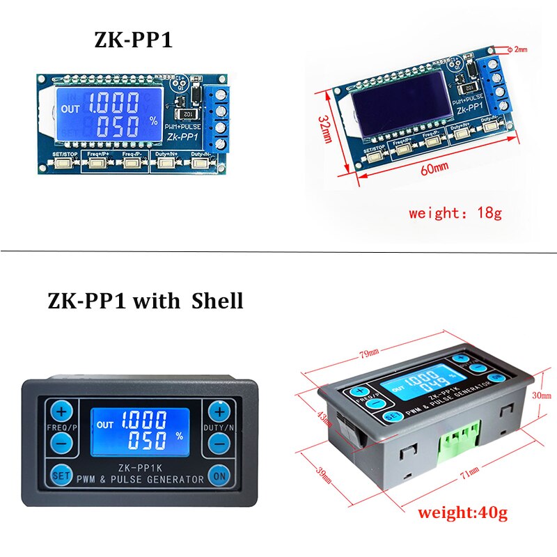 Zk -pp1 dual mode pwm generator & pulsgenerator frekvens arbetscykel justerbar modul