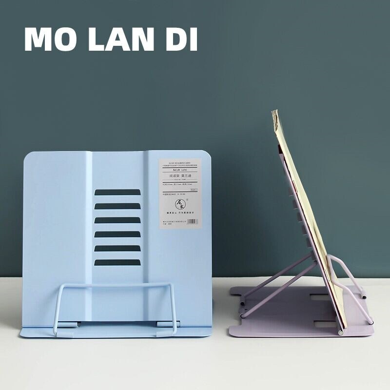 MINKYS-soporte plegable Morandi para libros, base de Metal para leer libros, ajustable, material de papelería Kawaii para escuela y oficina